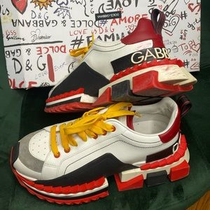 Dolce and Gabbana (Authentic) Sneakers. Red, Yellow, Black
Size:42(eu)/8.5(us)